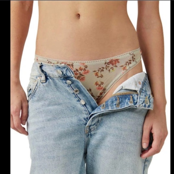 Free People Other - FP Intimatley Floral Sage Botanical Hide & Seek Panty Bikini Brief Brown Rust L